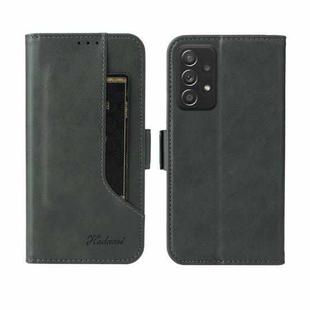 For Samsung Galaxy A52  5G / 4G Dual Buckle Card Wallet Calf Leather Phone Case(Green)