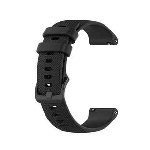 For Ticwatch GTH Checkered Silicone Watch Band(Black)
