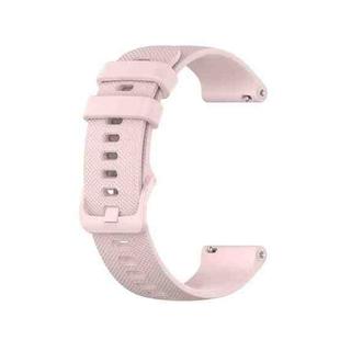 For Ticwatch E Checkered Silicone Watch Band(Pink)