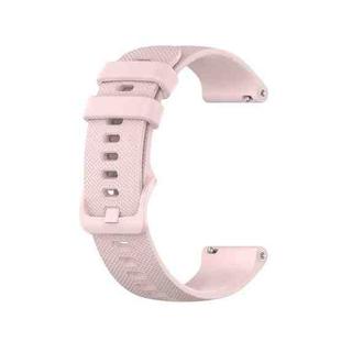 For Ticwatch Pro X Checkered Silicone Watch Band(Pink)