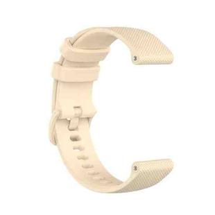 For Amazfit GTR 2e SIM Checkered Silicone Watch Band(Beige)