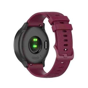For Samsung Galaxy Watch3 45MM 22mm Checkered Silicone Watch Band(Wine red)