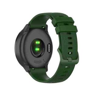 For Samsung Galaxy Watch3 45MM 22mm Checkered Silicone Watch Band(Amy green)