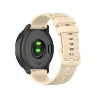 For Samsung Galaxy Watch3 45MM 22mm Checkered Silicone Watch Band(Beige)