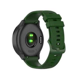 For Samsung Gear S3 Classic 22mm Checkered Silicone Watch Band(Amy green)