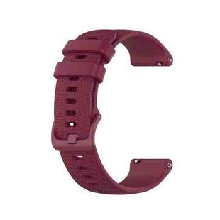 For Samsung Galaxy Watch 4 40mm / 44mm 20mm Checkered Silicone Watch Band(Wine red)