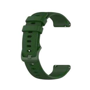 For Samsung Galaxy Watch 4 Classic 42mm / 46mm 20mm Checkered Silicone Watch Band(Amy green)