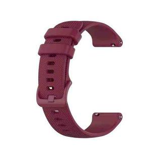 For Samsung Galaxy Watch Active 40mm 20mm Checkered Silicone Watch Band(Wine red)