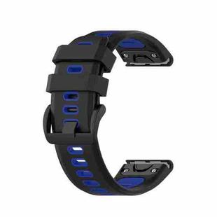 For Garmin Fenix 7S 20mm Two-color Silicone Jack Watch Band(Black Blue)