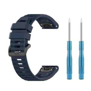 For Garmin Fenix 7 / EPIX 22mm Solid Color Silicone Quick Release Watch Band(Midnight Blue)