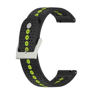 For Garmin Venu 2 Plus 20mm Silicone Watch Band(Black Lime)