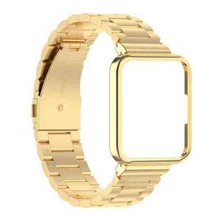 For Xiaomi Redmi Watch 2 2 in 1 Three-bead Metal Watch Band with Watch Frame(Gold)