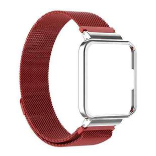 For Xiaomi Redmi Watch 2 2 in 1 Milano Metal Watch Band with Watch Frame(Red)