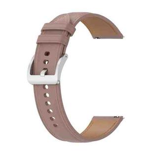 For Huawei Watch GT2 46mm Calf Texture Sewing Thread Watch Band (Pink)