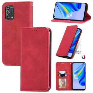 For OPPO A95 4G Retro Skin Feel Magnetic Horizontal Flip Leather Phone Case(Red)