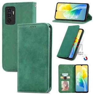 For vivo S10e Retro Skin Feel Magnetic Horizontal Flip Leather Phone Case(Green)