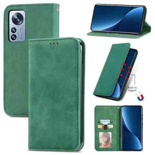 For Xiaomi 12 Pro Retro Skin Feel Magnetic Flip Leather Phone Case(Green)