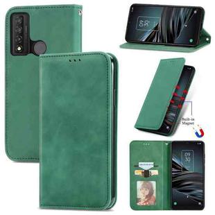 For TCL 20 XE Retro Skin Feel Magnetic Horizontal Flip Leather Phone Case(Green)