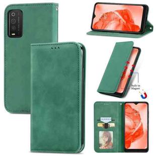 For TCL 205 Retro Skin Feel Magnetic Horizontal Flip Leather Phone Case(Green)