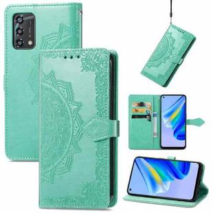 For OPPO A95 4G Mandala Flower Embossed Horizontal Flip Leather Phone Case(Green)