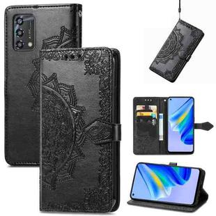 For OPPO A95 5G Mandala Flower Embossed Horizontal Flip Leather Phone Case(Black)