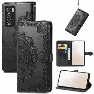 For OPPO Realme GT Explorer Master Mandala Flower Embossed Flip Leather Phone Case(Black)