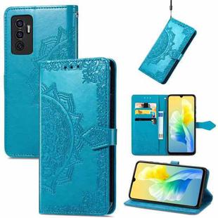 For vivo S10e Mandala Flower Embossed Horizontal Flip Leather Phone Case(Blue)