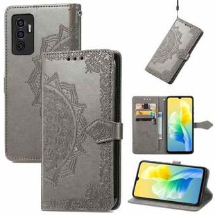 For vivo S10e Mandala Flower Embossed Horizontal Flip Leather Phone Case(Grey)