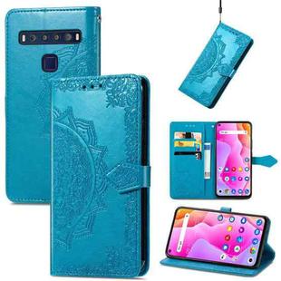 For TCL 10L Mandala Flower Embossed Horizontal Flip Leather Phone Case(Blue)
