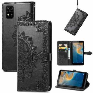 For ZTE Blade A31 Mandala Flower Embossed Horizontal Flip Leather Phone Case(Black)