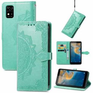 For ZTE Blade A31 Mandala Flower Embossed Horizontal Flip Leather Phone Case(Green)