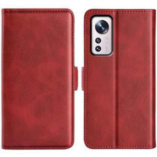 For Xiaomi 12 Dual-side Magnetic Buckle Flip Leather Phone Case(Red)