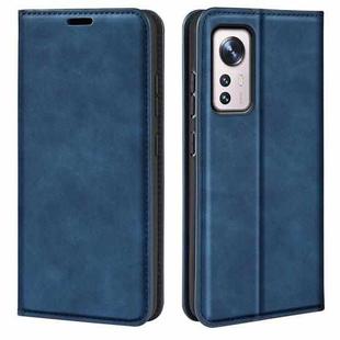 For Xiaomi 12 Retro-skin Magnetic Suction Leather Phone Case(Dark Blue)