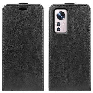 For Xiaomi 12 R64 Texture Vertical Flip Leather Phone Case(Black)