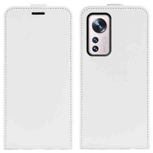 For Xiaomi 12 R64 Texture Vertical Flip Leather Phone Case(White)