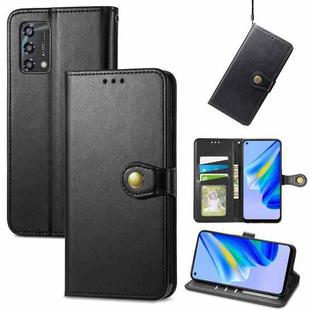 For OPPO A95 4G Solid Color Leather Buckle Phone Case(Black)