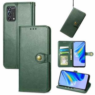 For OPPO A95 4G Solid Color Leather Buckle Phone Case(Green)