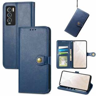 For OPPO  Realme GT Explorer Master Solid Color Leather Buckle Phone Case(Blue)