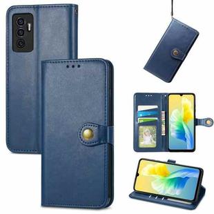 For vivo S10e Solid Color Leather Buckle Phone Case(Blue)