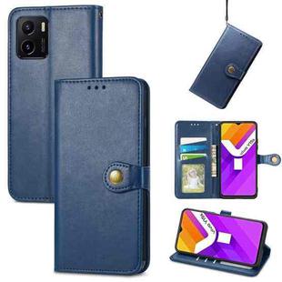 For vivo Y15s Solid Color Leather Buckle Phone Case(Blue)