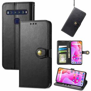 For TCL 10L Solid Color Leather Buckle Phone Case(Black)