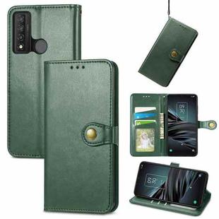 For TCL 20 XE Solid Color Leather Buckle Phone Case(Green)