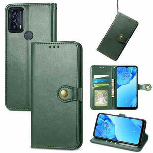 For TCL 20B Solid Color Leather Buckle Phone Case(Green)