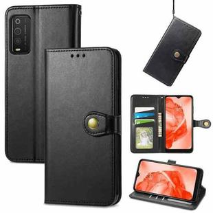 For TCL 205 Solid Color Leather Buckle Phone Case(Black)