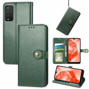 For TCL 205 Solid Color Leather Buckle Phone Case(Green)