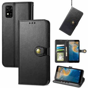 For ZTE Blade A31 Solid Color Leather Buckle Phone Case(Black)