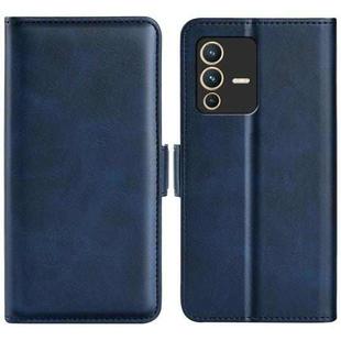 For vivo S12 Dual-side Magnetic Buckle Flip Leather Phone Case(Dark Blue)