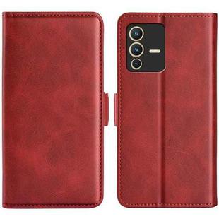 For vivo S12 Dual-side Magnetic Buckle Flip Leather Phone Case(Red)