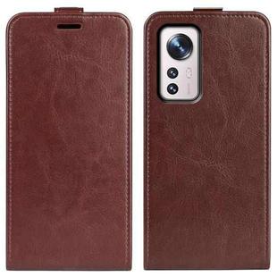 For  Xiaomi 12 Pro R64 Texture Vertical Flip Leather Phone Case(Brown)