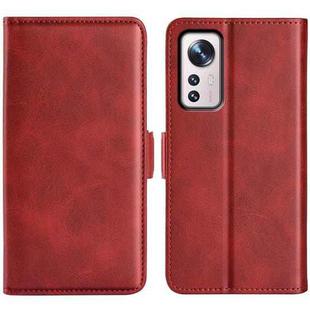 For Xiaomi 12 Pro Dual-side Magnetic Buckle Flip Leather Phone Case(Red)